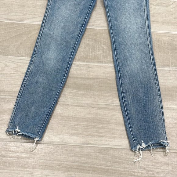 Madewell 10" High-Rise Skinny Jeans Cordova Wash Button-Front Edition Fray Hem - Picture 8 of 12